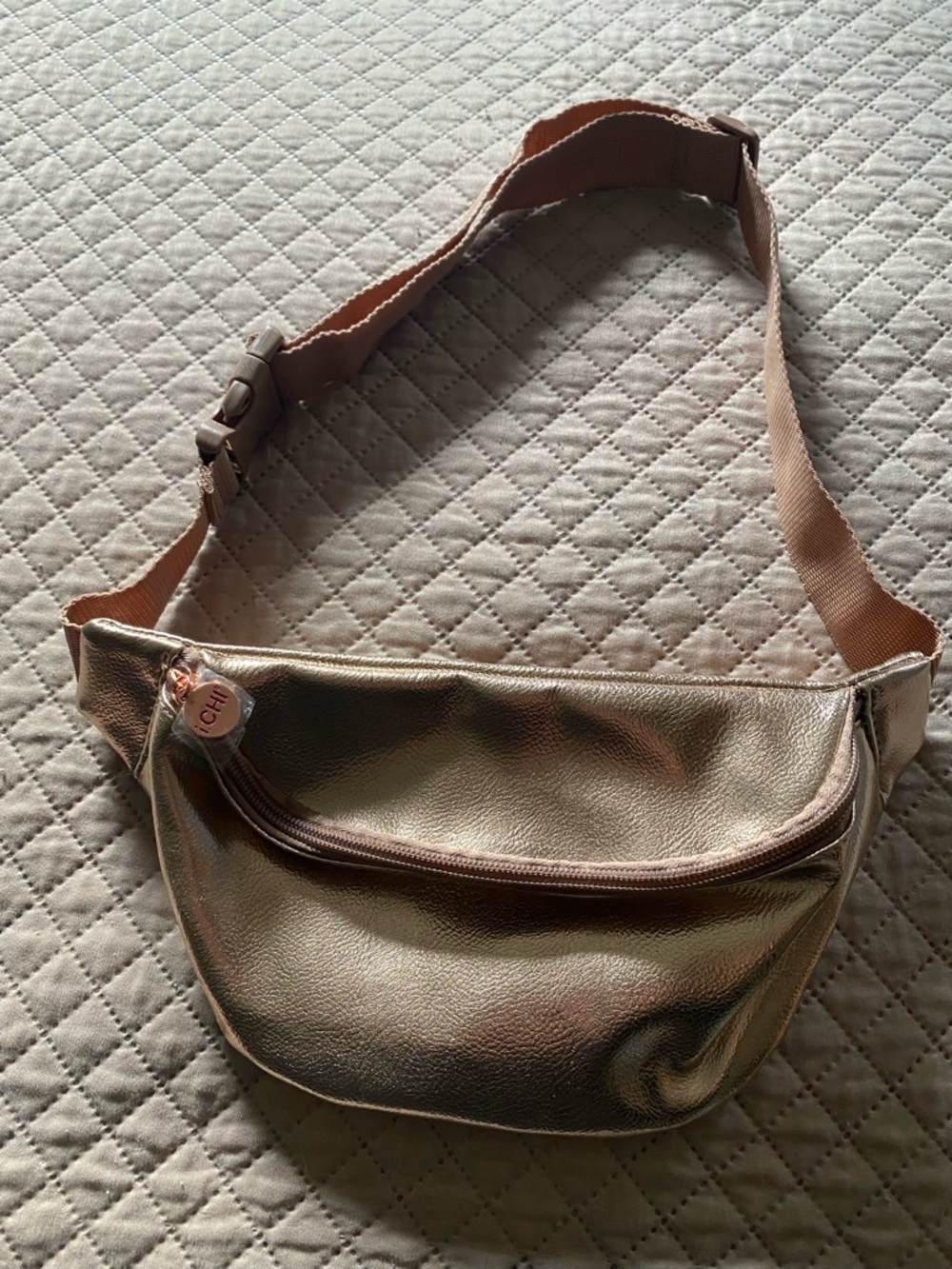 Metallic Gold Fanny Pack with Adjustable Strap
